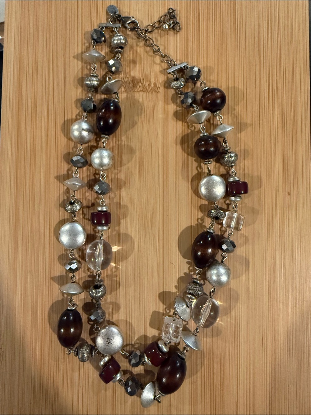 Lia Sophia "Coffee Bean" double-strand necklace.